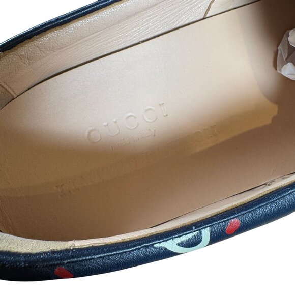 Gucci Ghost Navy Blue Monogram Star Men's Slip on Sneakers Size 14 - Picture 8 of 9